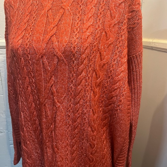CAbi Women's Cable Knit Sweater - Rust - Picture 7 of 9